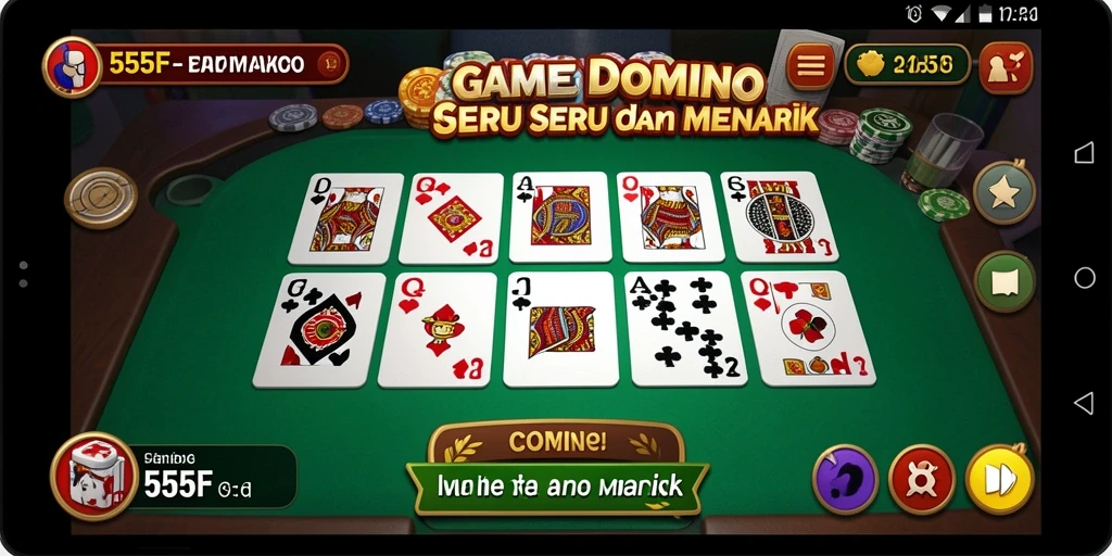 Tampilan gameplay seru dari 555F saat bermain Domino.
