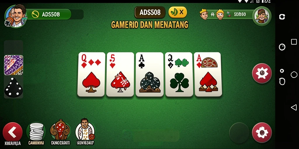 Screenshot gameplay ADS508 saat bermain Domino online.