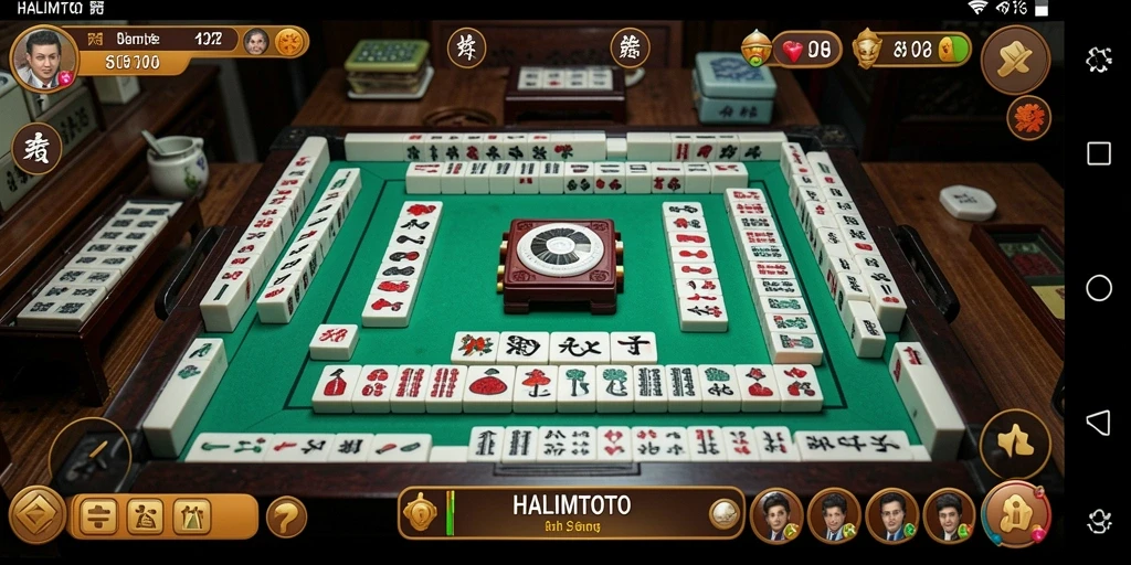 Tampilan gameplay HALIMTOTO yang menarik dengan desain ubin Mahjong.