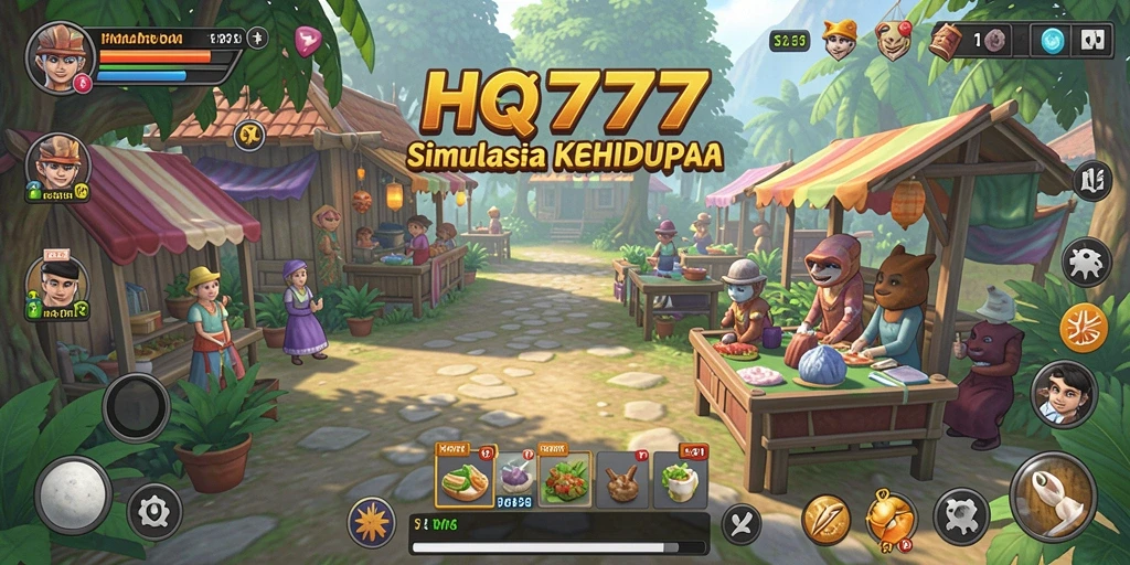 Tampilan menarik dari gameplay simulasi di HQ777.