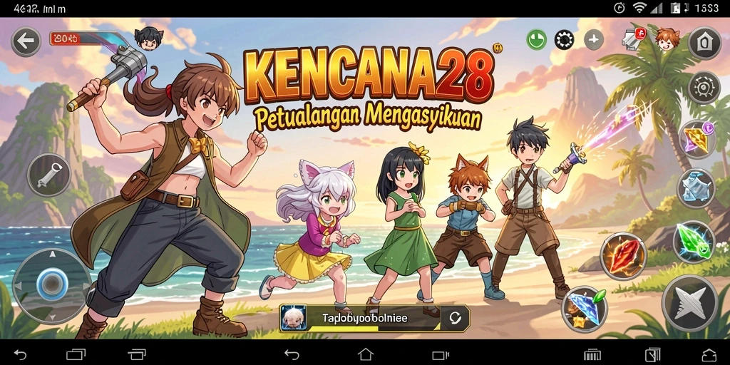 Tampilan gameplay KENCANA28 yang penuh aksi dan karakter anime.