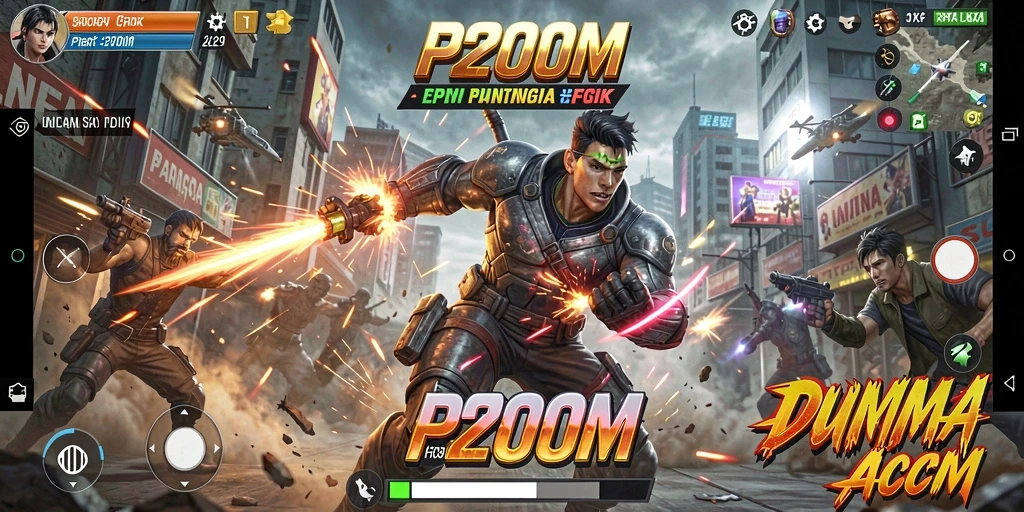 Gameplay intens P200M dengan pertarungan yang mendebarkan.