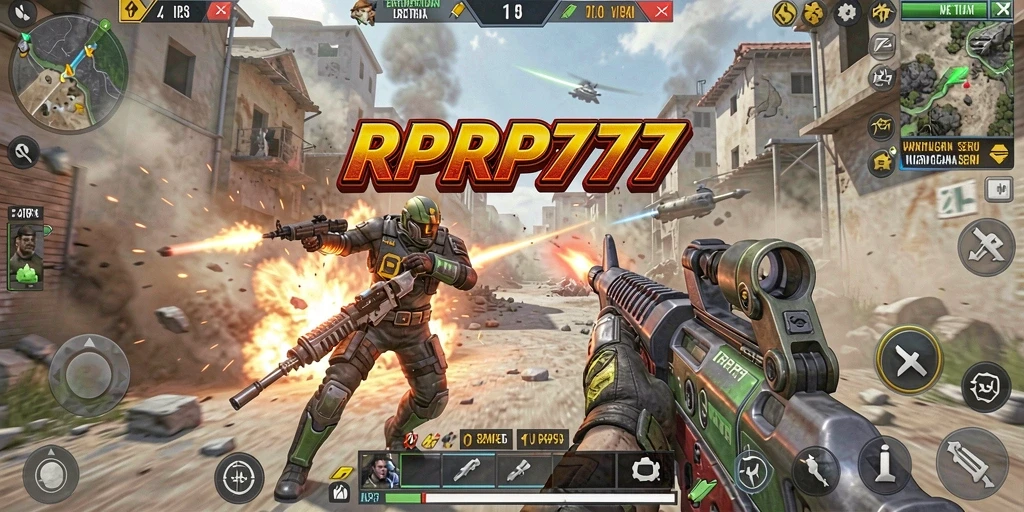 Tangkapan layar menampilkan aksi seru dalam gameplay RPRP777 yang dinamis.